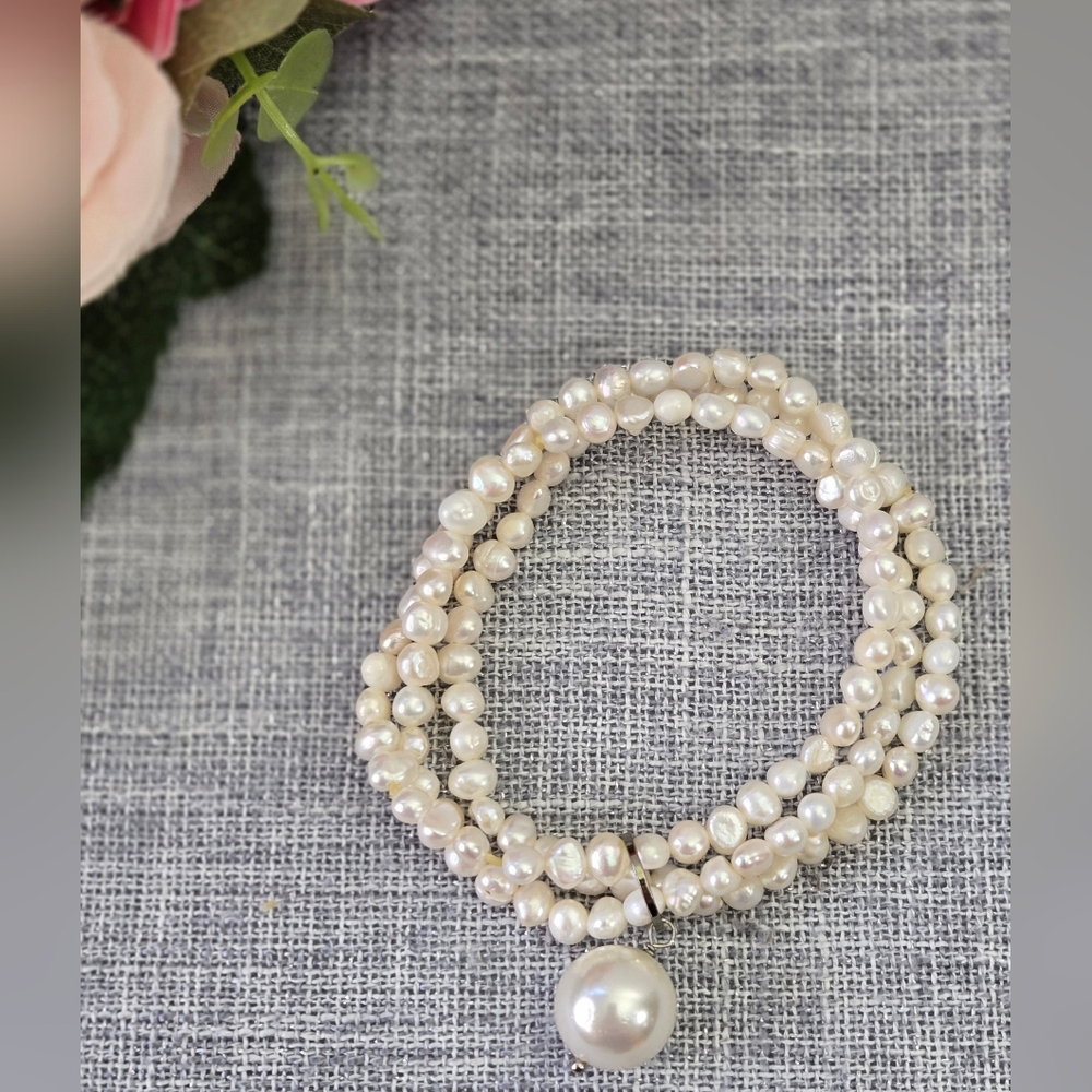 Freshwater Cultured Mini Pearls‎ 3 Strands Bracelet 7in